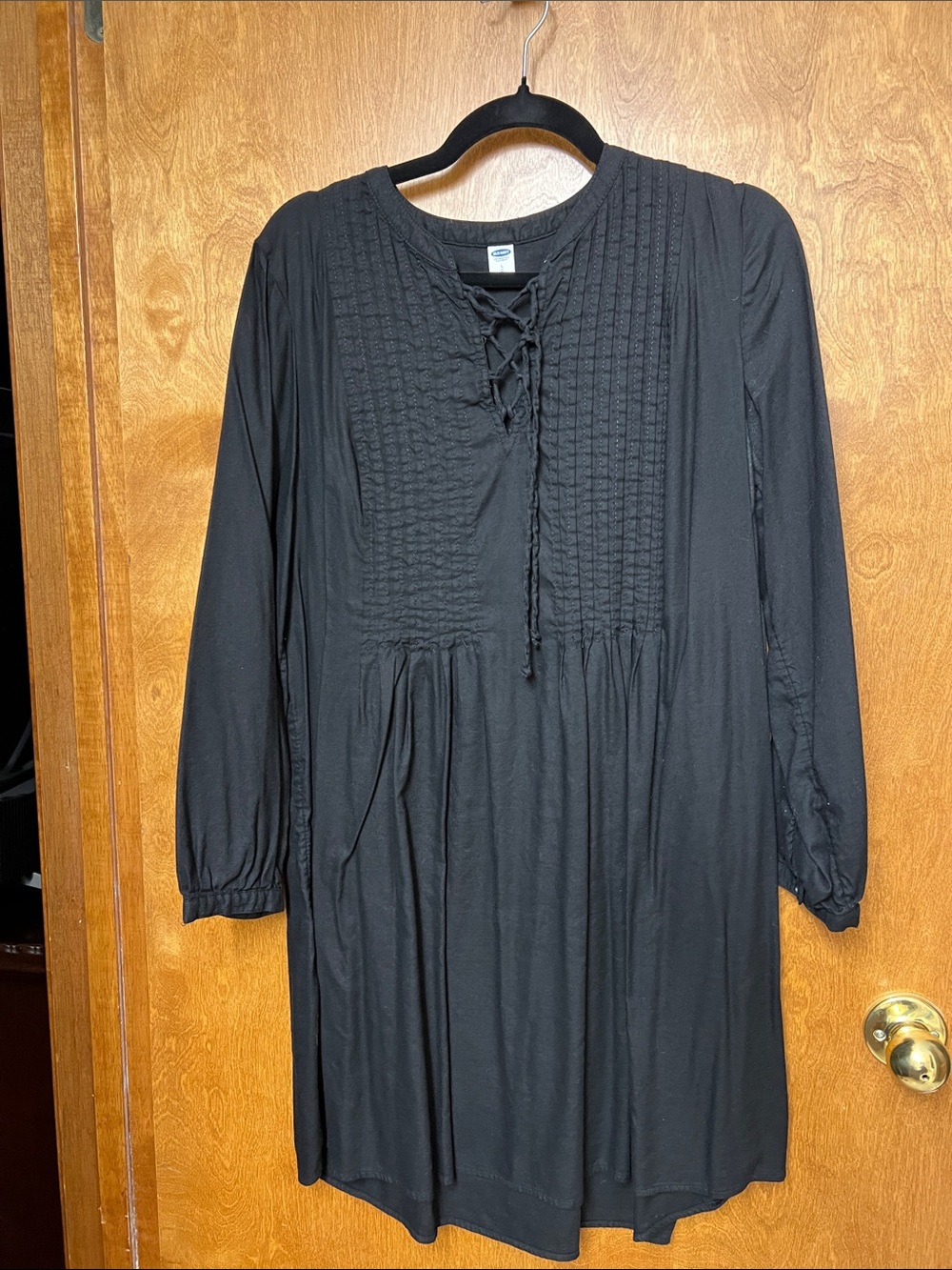 Old Navy Black Long Sleeve Peasant Dress
